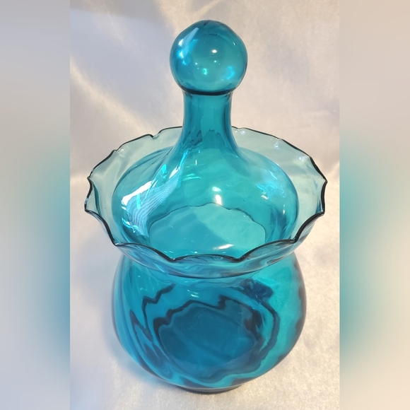 Vintage Epothecary Jar Empoli Style Turquoise - Picture 14 of 16